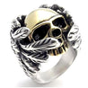 Death Angel Skull Ring With Wrapped Around Wings