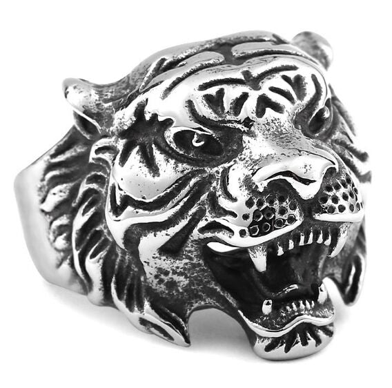 Men's Tiger Head Ring