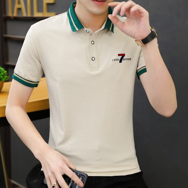 Men's Solid Casual Cotton Polo Shirts