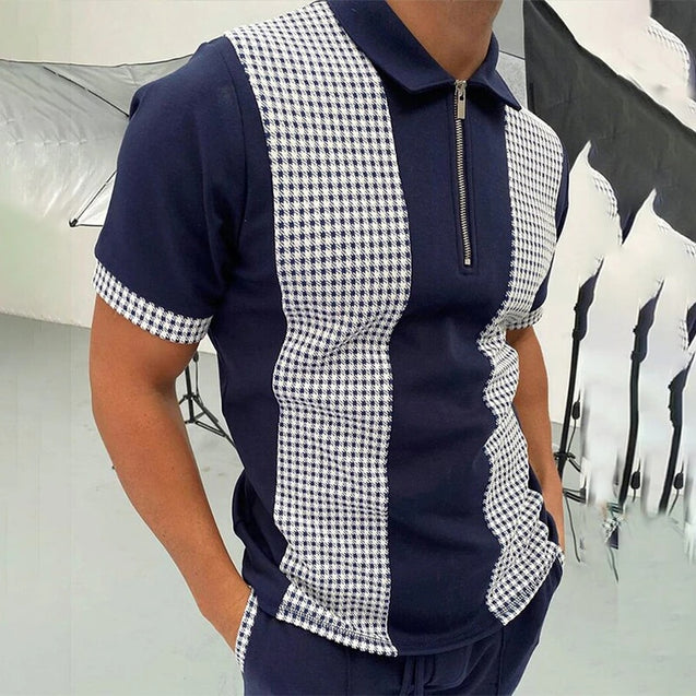 Men's Geometric Printed Polo Shirts