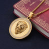 Lion's Majesty: Stainless Steel Gold Color Round Pendant Necklace for Men