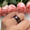 8mm Men's Black Tungsten Rings With Red Celtic Dragon inlay