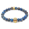 Blue Sediment Stone Beads Skull Bracelets