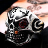 Skull Ring With Red Crystal Eye