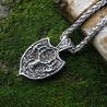 Viking Aegishjalmur Amulet Pendant Necklace Large Double Deer Sekira Viking Nordic Talisman Pendant Necklace