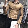 Men's Bronzing Printed Slim Fit Shirt