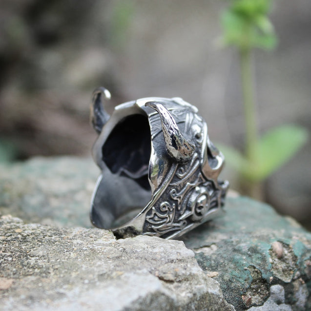 Stainless Steel Viking Warrior Skull Rings