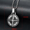 Cool fashion 316 Stainless Steel Viking Pendant Mens Compass Necklace