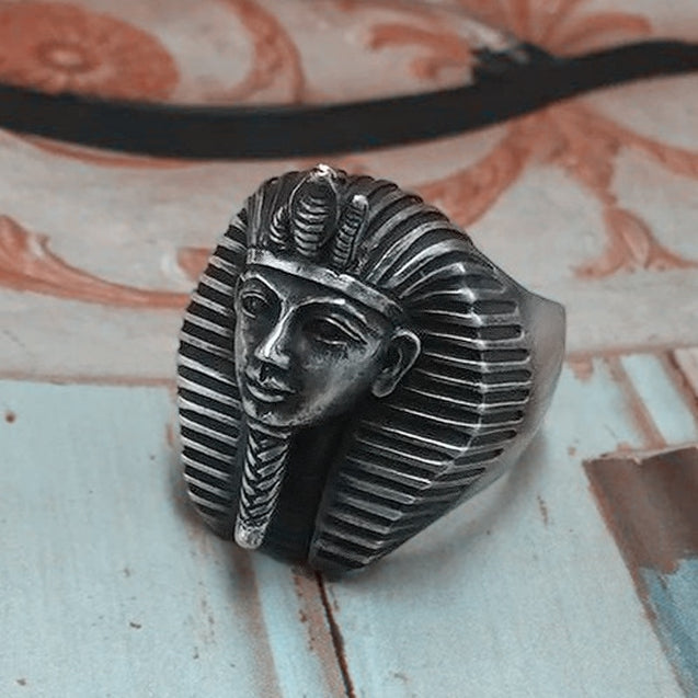 Egypt Tutankhamun Ring Men's Ancient Pharaoh Stainless Steel Rings