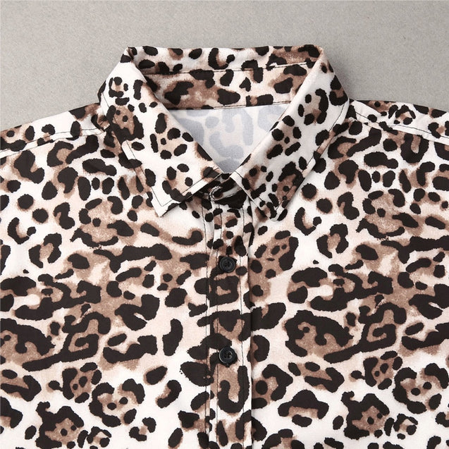 Men's Leopard Printed Slim Fit Shirts