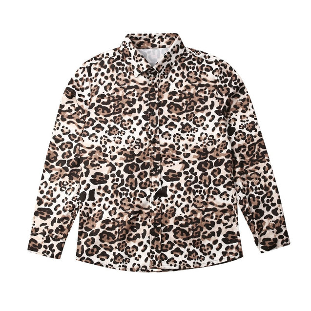 Men's Leopard Printed Slim Fit Shirts