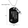 Men Dog Tags With Bullet Charm Fashion Pendant Necklace For Men