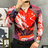 Men's Color Dragon Print Shirt