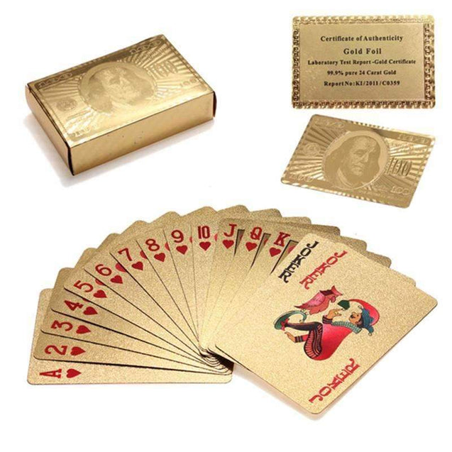 24k Gold Playing Cards with Certificate And Box