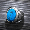 Men's Ring With Blue Stone High Polished Stainless Steel Men's Jewelry