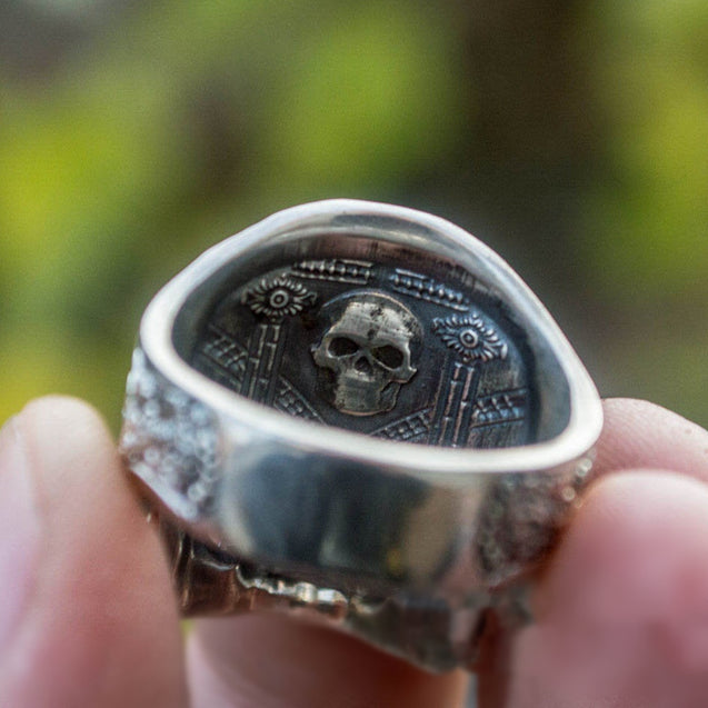 Knights Templar Freemason Stainless Steel Skull Ring