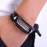 Luxury Geometric Design Multi layer Men's Leather Bracelet