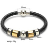 Mens Braided Leather Bracelet With Charm