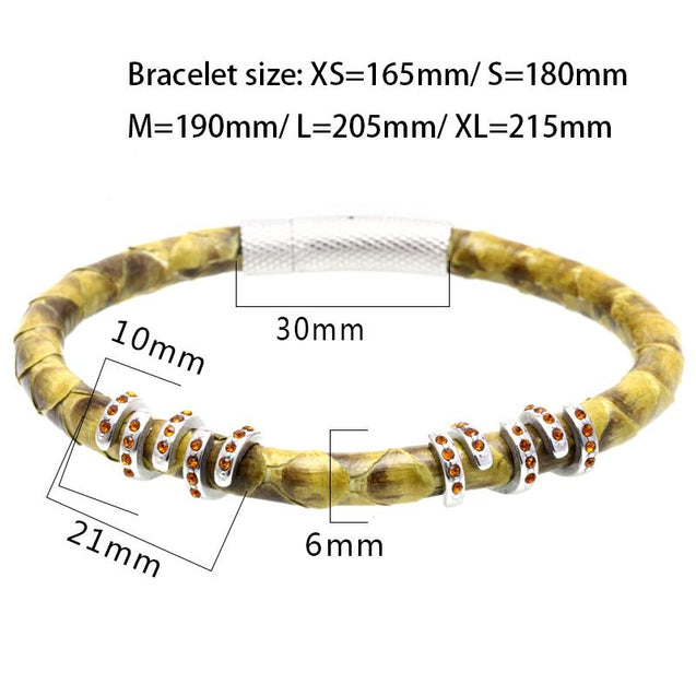 Mens Genuine Python Leather Bracelets