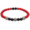Agate & Red Coral Beads Bracelet