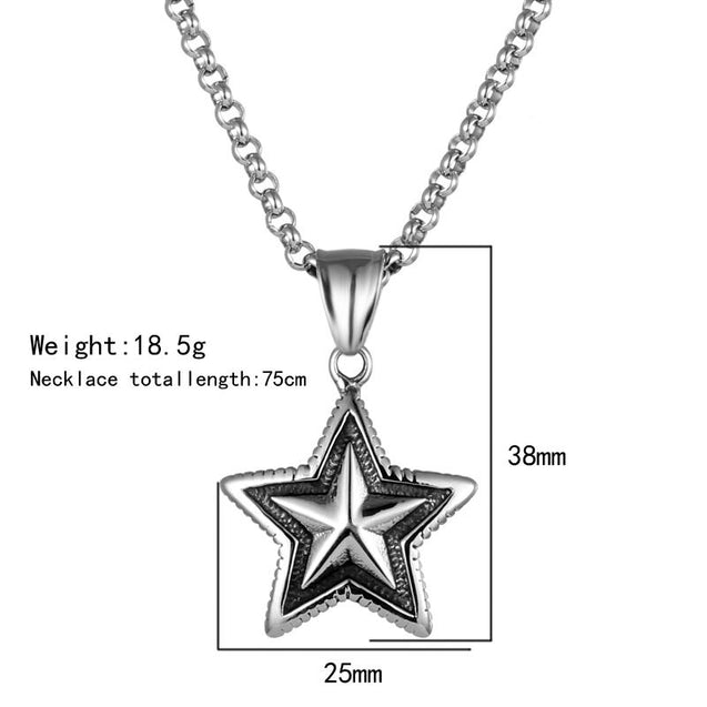 Titanium  Star Pendant Necklace