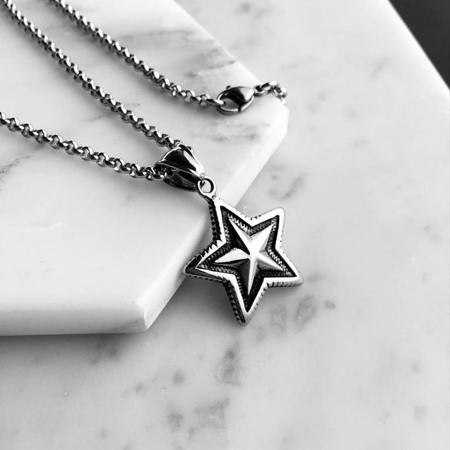 Titanium  Star Pendant Necklace