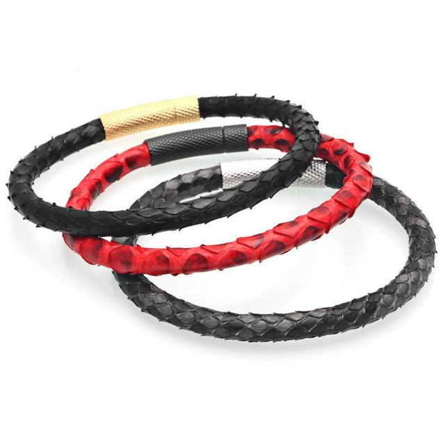 Python Snakeskin Leather Bracelet