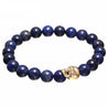 Skull Bracelet With Blue lapiz lazuli stones
