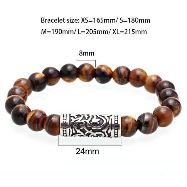 Tigers Eye Stone Men's Beaded Bracelet
