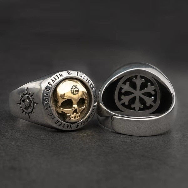 Men's Skull Ring Steam Punk Hip Hop Rock Biker Rings Stainless Steel Rings Jewelry
