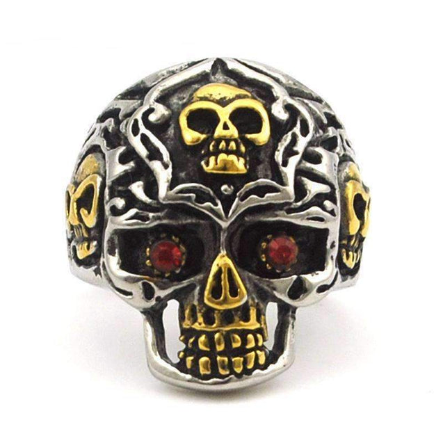 Skull Ring With Red Eyes
