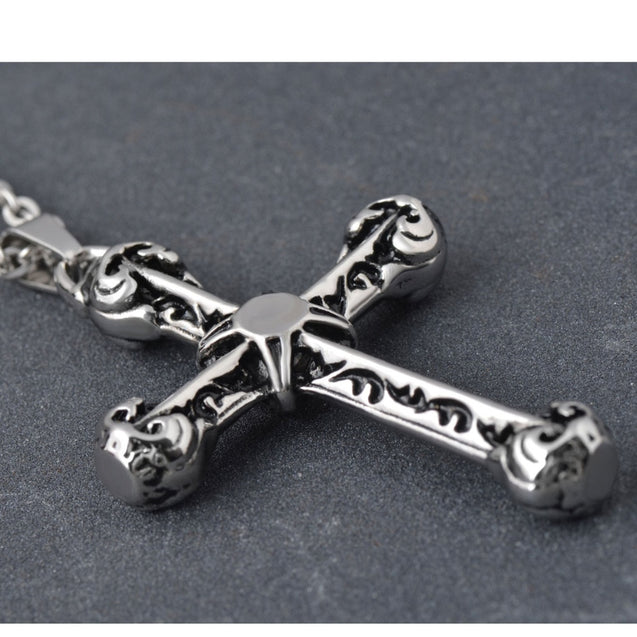 Mens Cross Necklace Pendant Long Link Chain Necklaces