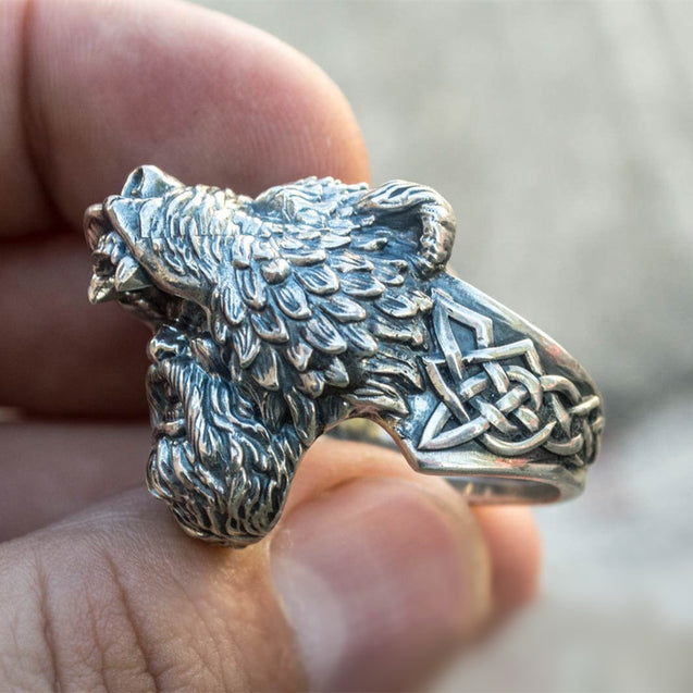 Viking Bear Warrior Rings Vintage Vikings Nordic Jewelry