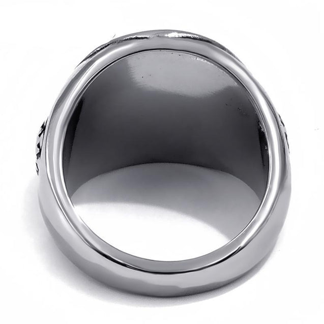 Mens All-Seeing Eye Stainless Steel Ring