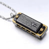Stainless Steel Bible Harmonica Necklace Pendant