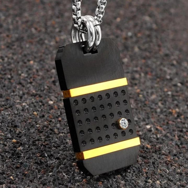 Men Military Dog Tag Pendant Necklace