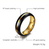 Mens Black Tungsten Carbide Ring With Gold Line