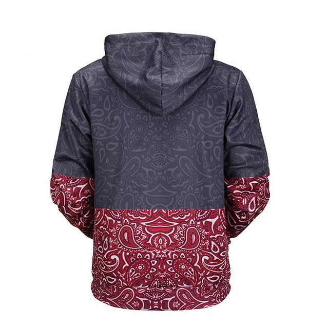 Floral Stitching 3D printed men's hoodie