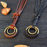 Genuine Leather Mens Necklaces Pendants With Adjustable Knot Rope