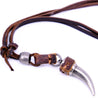 Genuine Leather Wolf Tooth Pendant Necklace