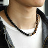 Natural Tiger Eyes Stone Beaded Necklace for Mens