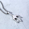 Neptune Trident Pendant Necklace in Stainless Steel for Men