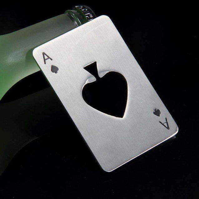 Stainless Steel Ace Of Spades Bottle Opener