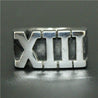 Stainless Steel Roman Numeral XIII Lucky 13 Ring