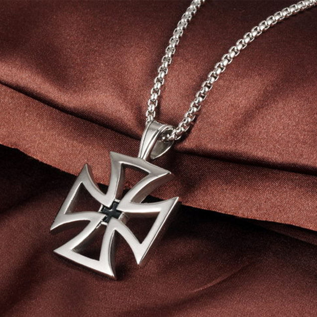 Mens Titanium Cross Pendant Necklace