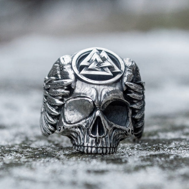Viking Valknut Skull Ring Norse Amulet Jewelry
