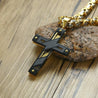 Heavy Byzantine Chain Cross Pendant Necklace for Men Stainless Steel  Christian Jewelry 24" inch