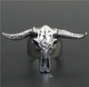 316L Stainless Steel Bull Head Ring, Cool OX Head Ring