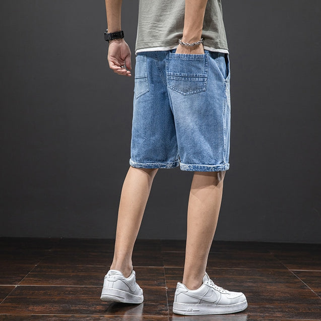 Men's Knee Length Cotton Denim Shorts