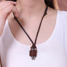 Mens Leather Necklaces With Bullet Pendants